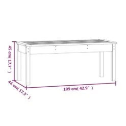 VidaXL - Tuinbank - Grijs - Massief Grenenhout - 109x44x45 Cm -Geselecteerde Tuinmeubelwinkel fb906f42e8ef48bcb3712124c0bd4494
