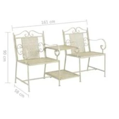 VidaXL Tuinbank 2-zits 161 Cm Staal Wit -Geselecteerde Tuinmeubelwinkel fc43b3a0e8da4a69bea931ae59777a30