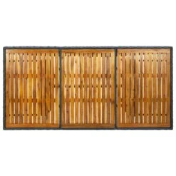 VidaXL Tuintafel Poly Rattan En Massief Acaciahout Donkergrijs -Geselecteerde Tuinmeubelwinkel fd3d96b736394b8c82ba9412f594bca4