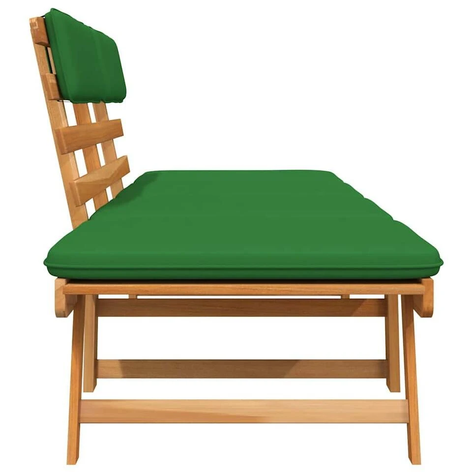 VidaXL - Tuinbank 2-in-1 - Groen - Acaciahout - 190 Cm - Met Kussens 10 VidaXL - Tuinbank 2-in-1 - Groen - Acaciahout - 190 Cm - Met Kussens - Afbeelding 8