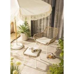 Loungestoel Grand - Wicker Naturel - 78x73x71 Cm -Geselecteerde Tuinmeubelwinkel sf 50105269 01