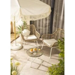 Loungestoel Grand - Wicker Naturel - 78x73x71 Cm -Geselecteerde Tuinmeubelwinkel sf 50105269