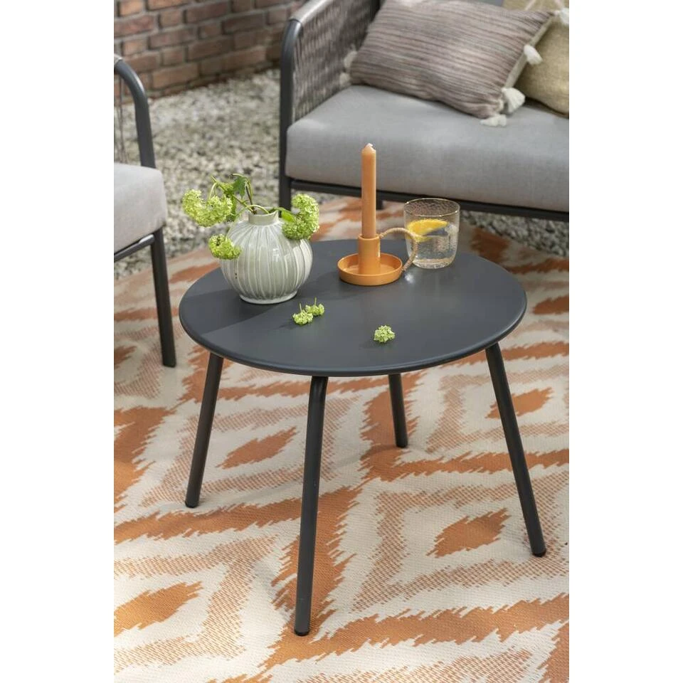 Bijzettafel Montreal - Antraciet/metaal - Ø50 Cm 6 Bijzettafel Montreal - Antraciet/metaal - Ø50 Cm - Afbeelding 4