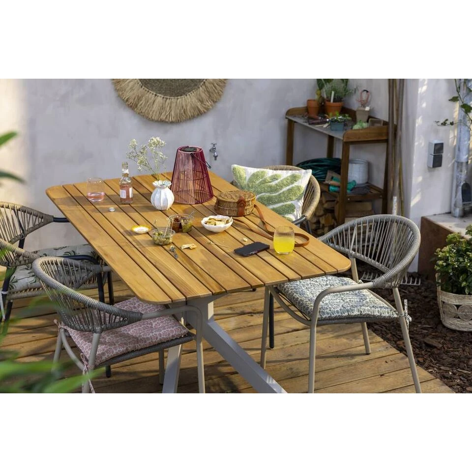 Tuintafel Perpignan - Zand/metaal - 75x160x90 Cm 8 Tuintafel Perpignan - Zand/metaal - 75x160x90 Cm - Afbeelding 6